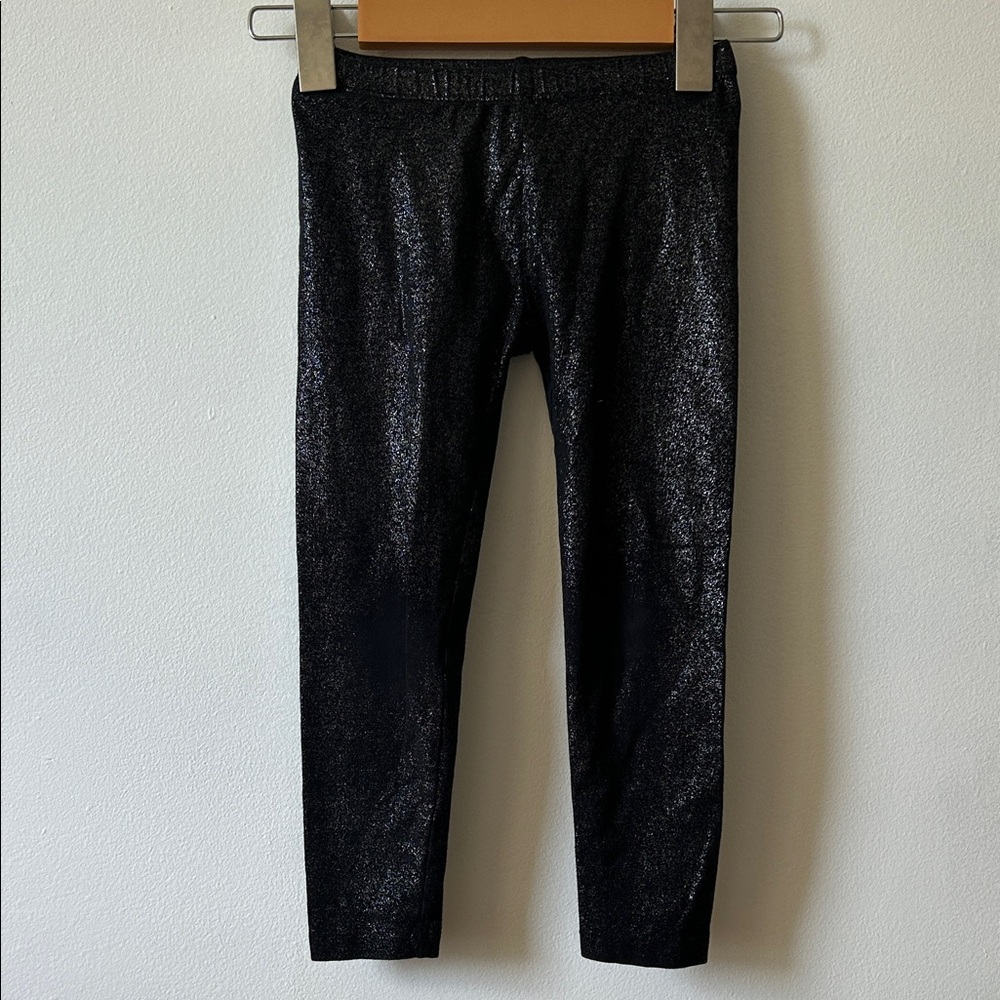 Black Shimmer Girls' Leggings - Comfortable Stretch Bottoms